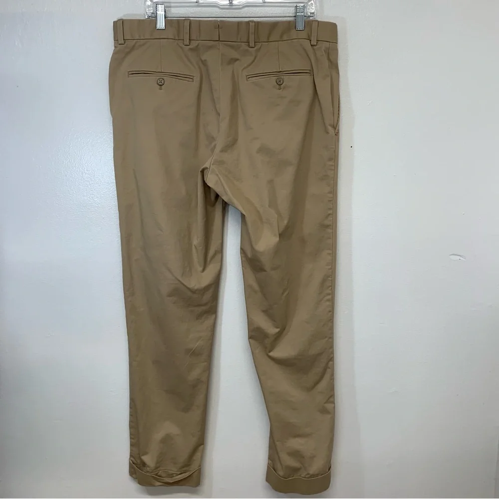 Polo Ralph‎ Lauren Chino Pants Men 36 Khaki Cuffed Beige Business Casual Work